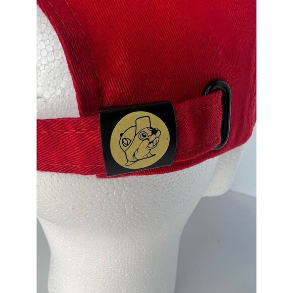 Buc-ee's Beaver Patch Ball Cap, Red & Yellow, Adjustable, Mascot - Picture 5 of 7
